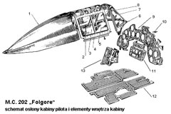 M.C. 202 „Folgore” kabina pilota